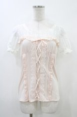 画像1: LIZ LISA / レース切替トップス 0 ピンク H-26-05-23-1063-LO-TO-NS-ZH (1)