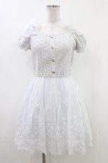 画像1: LIZ LISA / リボンレース切り替えワンピース 0 サックス H-26-05-23-1029-LO-OP-NS-ZH (1)
