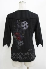 画像2: Ozz oneste / 刺繍リブカーディガン  ブラック H-26-05-23-051-OO-TO-KB-ZH (2)