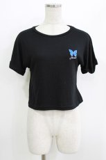 画像1: LISTEN FLAVOR / BASICモルフォ刺繍Tee  ブラック H-26-05-23-052-PU-TO-KB-ZH (1)