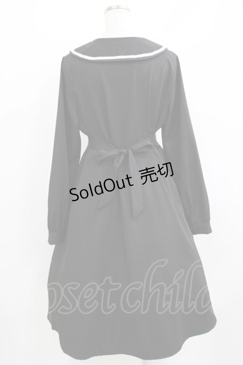 画像3: NieR Clothing / ロゴ刺繍ワンピース  黒 H-26-05-23-004-PU-OP-AK-ZH (3)
