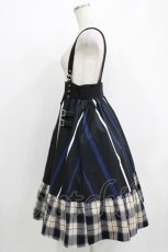画像2: NieR Clothing / チェックサス付スカート F 黒 H-26-05-23-005-PU-SK-AK-ZH (2)