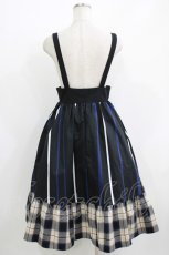 画像3: NieR Clothing / チェックサス付スカート F 黒 H-26-05-23-005-PU-SK-AK-ZH (3)
