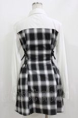 画像3: NieR Clothing / ドッキングシャツワンピース F 黒×白 H-26-05-23-012-PU-OP-AK-ZH (3)
