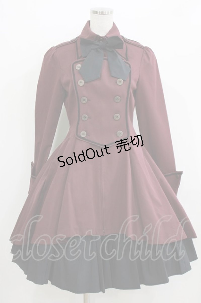 画像1: ATELIER BOZ / ゼノディーンワンピースジャケット  ボルドー×ブラック H-26-05-23-002-EL-OP-KB-ZH (1)
