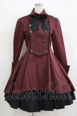 画像1: ATELIER BOZ / ゼノディーンワンピースジャケット  ボルドー×ブラック H-26-05-23-002-EL-OP-KB-ZH (1)