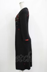 画像2: Ozz oneste / 着物衿刺繍ロングチュニック  黒×赤 H-26-05-23-015-OO-TO-KB-ZH (2)