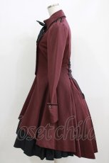 画像2: ATELIER BOZ / ゼノディーンワンピースジャケット  ボルドー×ブラック H-26-05-23-002-EL-OP-KB-ZH (2)