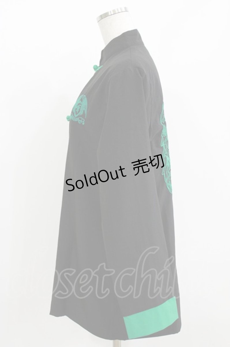 画像2: NieR Clothing / バック刺繍チャイナシャツ F 黒 H-26-05-23-022-PU-TO-AK-ZH (2)