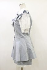 画像3: Secret Honey / レース袖ラッフル半袖セットアップ M サックス H-26-05-24-037-CA-OP-NS-ZH (3)