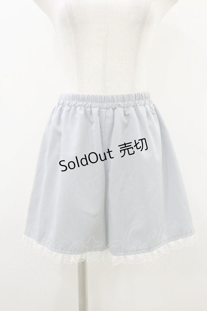 画像4: Secret Honey / レース袖ラッフル半袖セットアップ M サックス H-26-05-24-037-CA-OP-NS-ZH (4)
