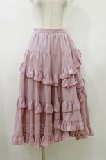 画像1: Maison de FLEUR Petite Robe / フリルロングスカート S ピンク H-26-05-24-045-LO-SK-NS-ZH (1)