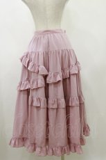 画像2: Maison de FLEUR Petite Robe / フリルロングスカート S ピンク H-26-05-24-045-LO-SK-NS-ZH (2)