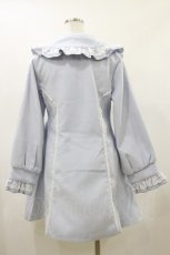 画像2: DearMyLove / 丸襟ヨークリボンフリルコート L サックス H-26-05-24-049-GO-CO-NS-ZH (2)