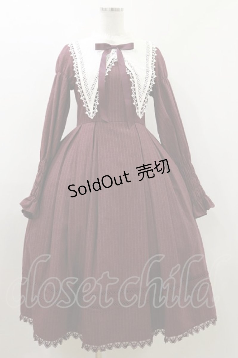 画像1: Avenue d'Enfer（海外ロリータブランド） / Obelisk 襟付きワンピース S ワイン H-26-05-24-055-LO-OP-NS-ZH (1)