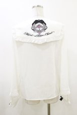 画像2: Amavel / Magical Ribbonフリルブラウス Free 白/ブラック H-26-05-24-008-CA-BL-NS-ZH (2)