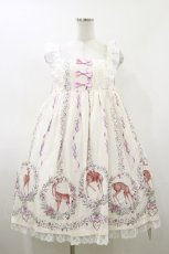 画像1: To Alice / 鹿プリントジャンパースカート M オフ H-26-05-24-073-LO-OP-NS-ZH (1)