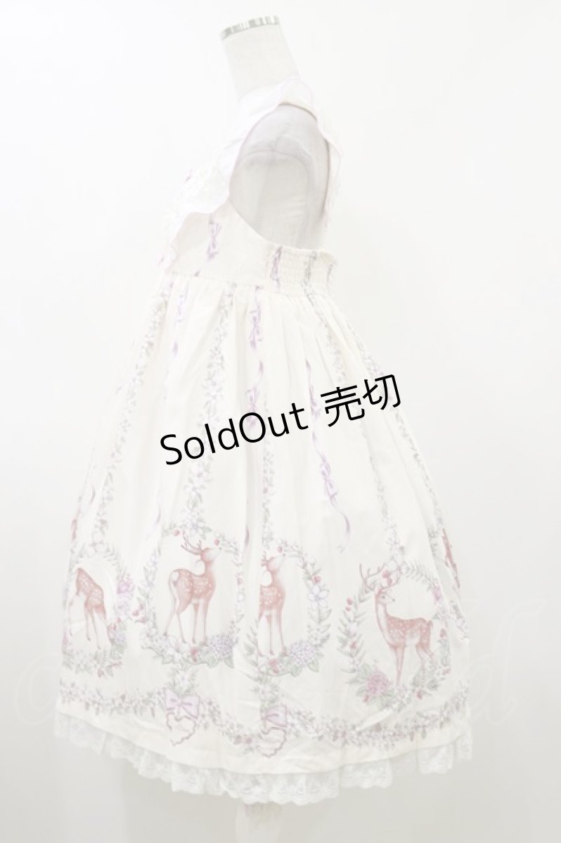 画像3: To Alice / 鹿プリントジャンパースカート M オフ H-26-05-24-073-LO-OP-NS-ZH (3)