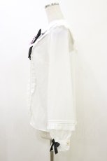 画像3: Amavel / Magical Ribbonフリルブラウス Free 白/ブラック H-26-05-24-008-CA-BL-NS-ZH (3)