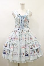 画像1: metamorphose / リトルバレリーナサイドフリルジャンパースカート Free サックス H-26-05-24-077-ME-OP-NS-ZH (1)