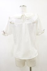 画像2: LIZ LISA / スピンドルレースラッフルブラウス Free 白/ピンク H-26-05-24-013-LO-BL-NS-ZH (2)