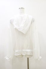 画像2: Secret Honey / ボリュームフリルシフォンパーカー M 白 H-26-05-24-031-CA-TO-NS-ZH (2)