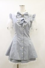 画像1: Secret Honey / レース袖ラッフル半袖セットアップ M サックス H-26-05-24-037-CA-OP-NS-ZH (1)