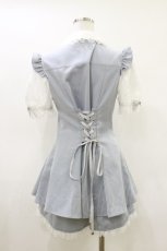 画像2: Secret Honey / レース袖ラッフル半袖セットアップ M サックス H-26-05-24-037-CA-OP-NS-ZH (2)