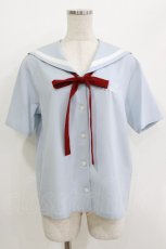 画像1: MILK / Sailorブラウス  サックス×ワインリボン H-26-05-25-035-ML-BL-KB-ZH (1)