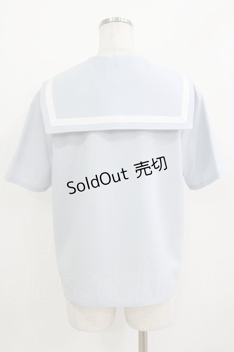 画像2: MILK / Sailorブラウス  サックス×ワインリボン H-26-05-25-035-ML-BL-KB-ZH (2)