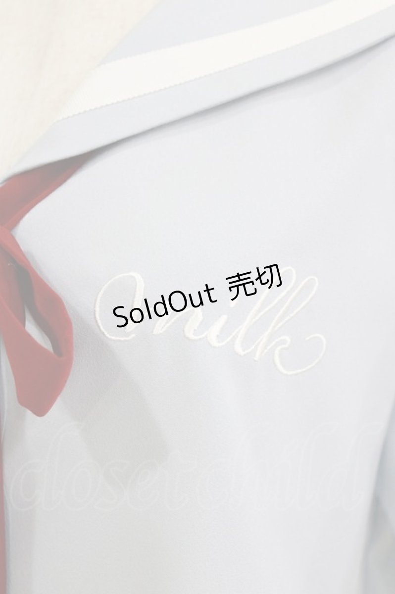 画像3: MILK / Sailorブラウス  サックス×ワインリボン H-26-05-25-035-ML-BL-KB-ZH (3)