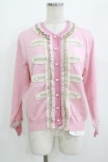 画像1: Jane Marple / スプリングニットナポレオンカーディガン  pink×champagne gold H-26-05-25-036-JM-TO-KB-ZH (1)