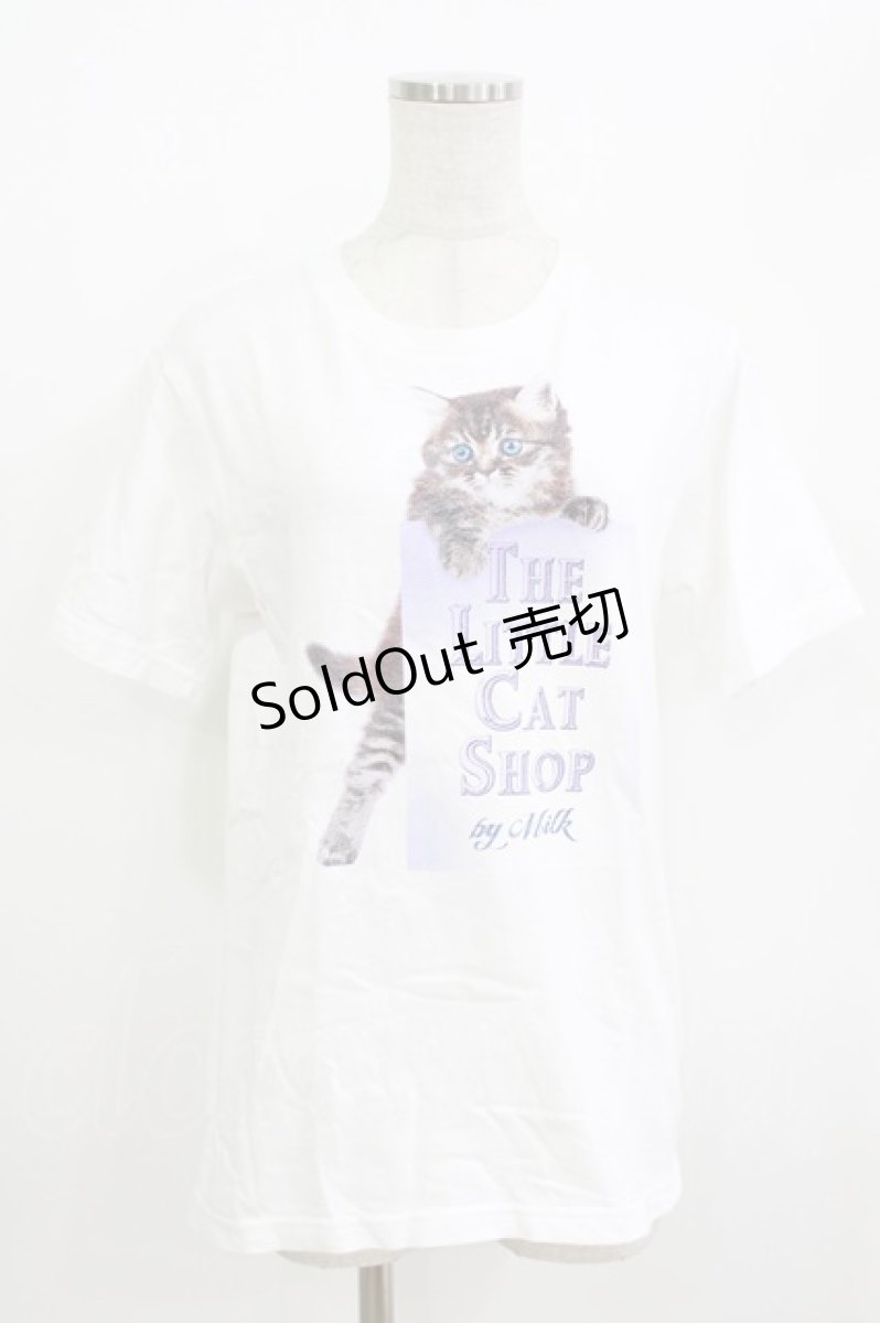画像1: MILK / THE Little CAT SHOP Tee  ホワイト H-26-05-25-039-ML-TO-KB-ZH (1)