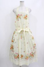 画像1: Jane Marple Dans Le Salon / Sunflowers apron dress  アイボリー H-26-05-25-005-JM-OP-KB-ZH (1)