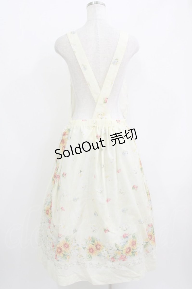 画像3: Jane Marple Dans Le Salon / Sunflowers apron dress  アイボリー H-26-05-25-005-JM-OP-KB-ZH (3)