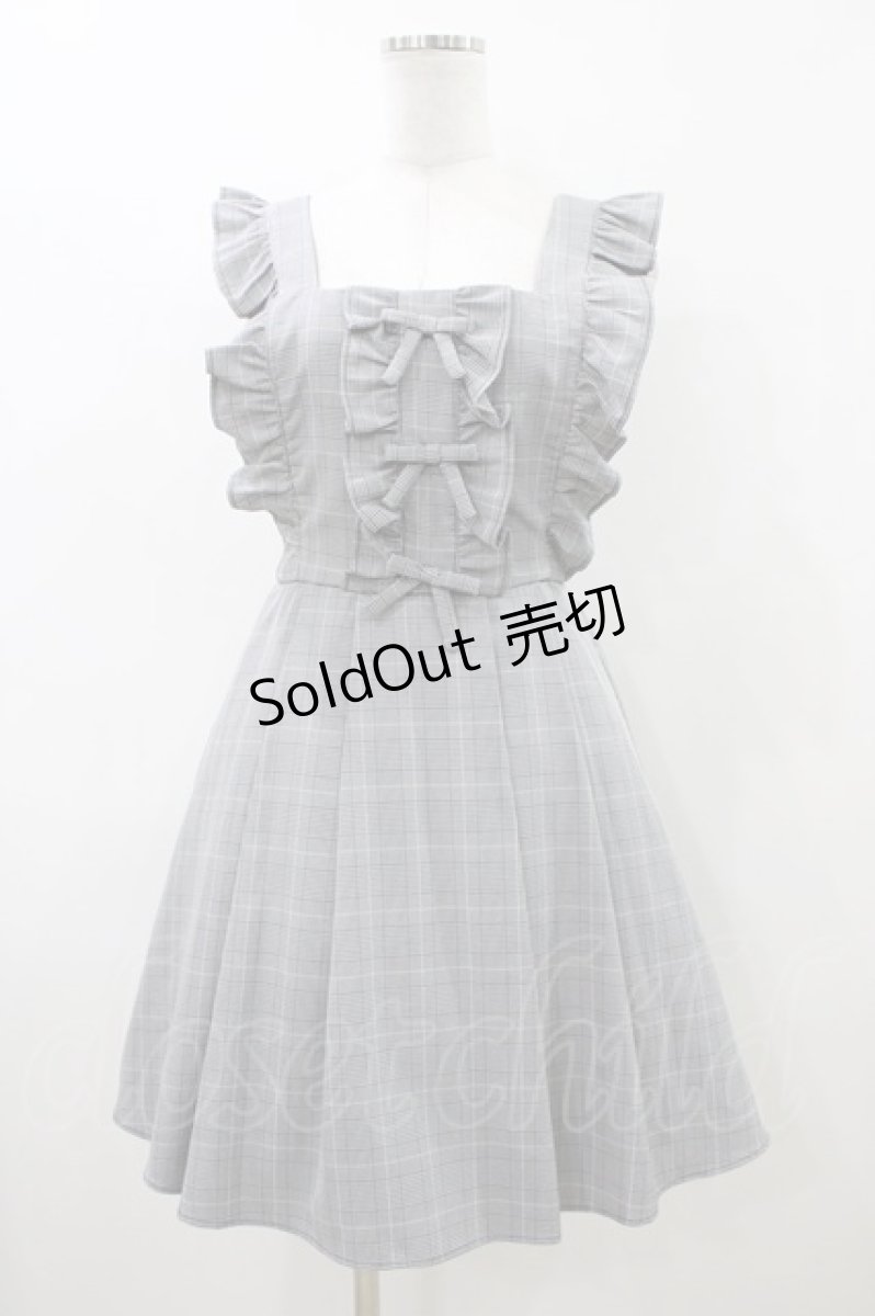 画像1: Ank Rouge / チェック柄フリルサロペットワンピース M ブラック H-26-05-25-1032-CA-OP-NS-ZH (1)