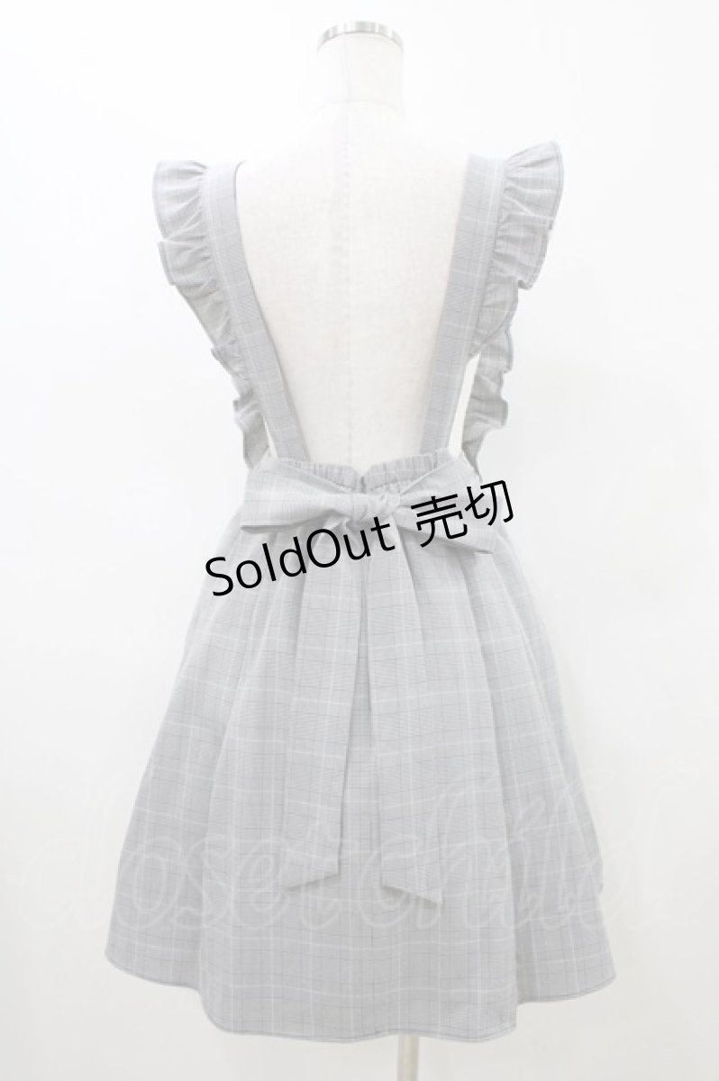 画像2: Ank Rouge / チェック柄フリルサロペットワンピース M ブラック H-26-05-25-1032-CA-OP-NS-ZH (2)