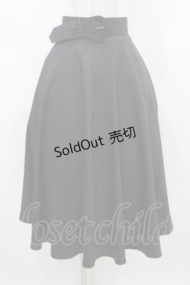 画像1: an another angelus / 変形バックルベルトサーキュラースカート Free BLACK×WHドット H-26-05-25-1036-CA-SK-NS-ZH (1)