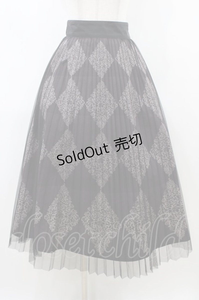 画像1: an another angelus / タイル柄チュールプリーツスカート Free CHARCOAL H-26-05-25-1037-CA-SK-NS-ZH (1)