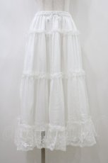 画像1: m petit by misako / MSKサテンキリカエペチSK L 白 H-26-05-25-1039-LO-SK-NS-ZH (1)
