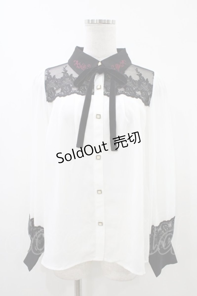 画像1: axes femme POETIQUE / ディズニー ヴィランズ/ブラウス M 白/ブラック H-26-05-25-1046-AX-BL-NS-ZH (1)