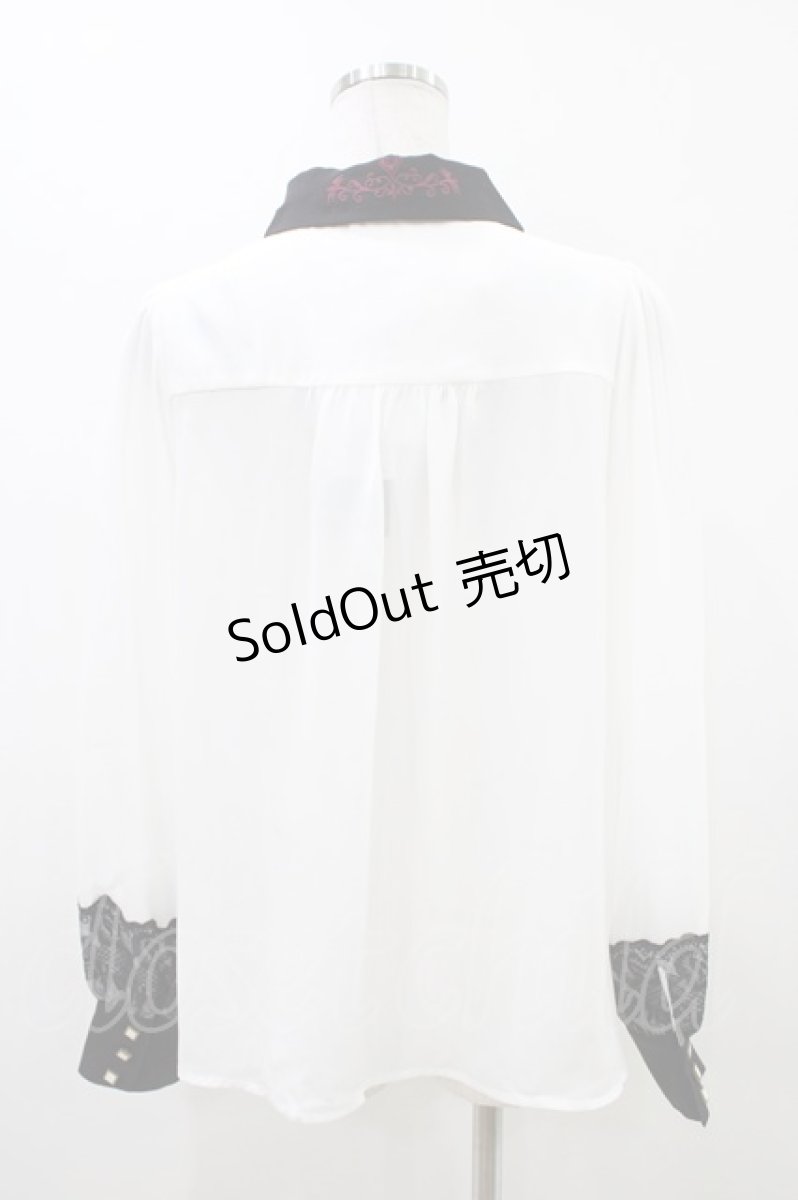 画像2: axes femme POETIQUE / ディズニー ヴィランズ/ブラウス M 白/ブラック H-26-05-25-1046-AX-BL-NS-ZH (2)