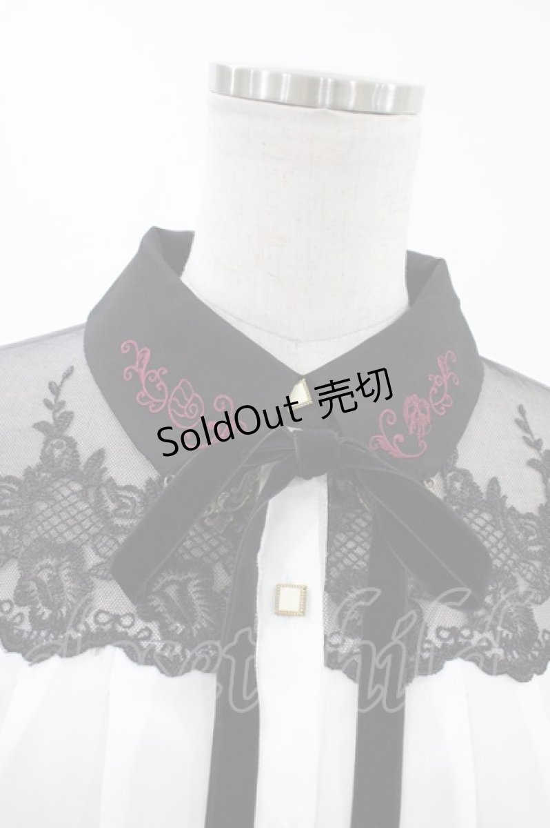 画像3: axes femme POETIQUE / ディズニー ヴィランズ/ブラウス M 白/ブラック H-26-05-25-1046-AX-BL-NS-ZH (3)