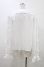 画像2: Chalmiere / フリルブラウス M 白 H-26-05-25-1051-0-BL-NS-ZH (2)
