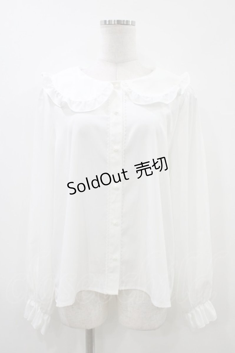 画像1: m petit by misako / AOKリボンブラウス L 白 H-26-05-25-1052-LO-BL-NS-ZH (1)