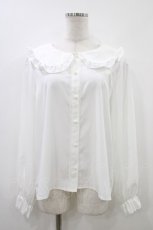 画像1: m petit by misako / AOKリボンブラウス L 白 H-26-05-25-1052-LO-BL-NS-ZH (1)
