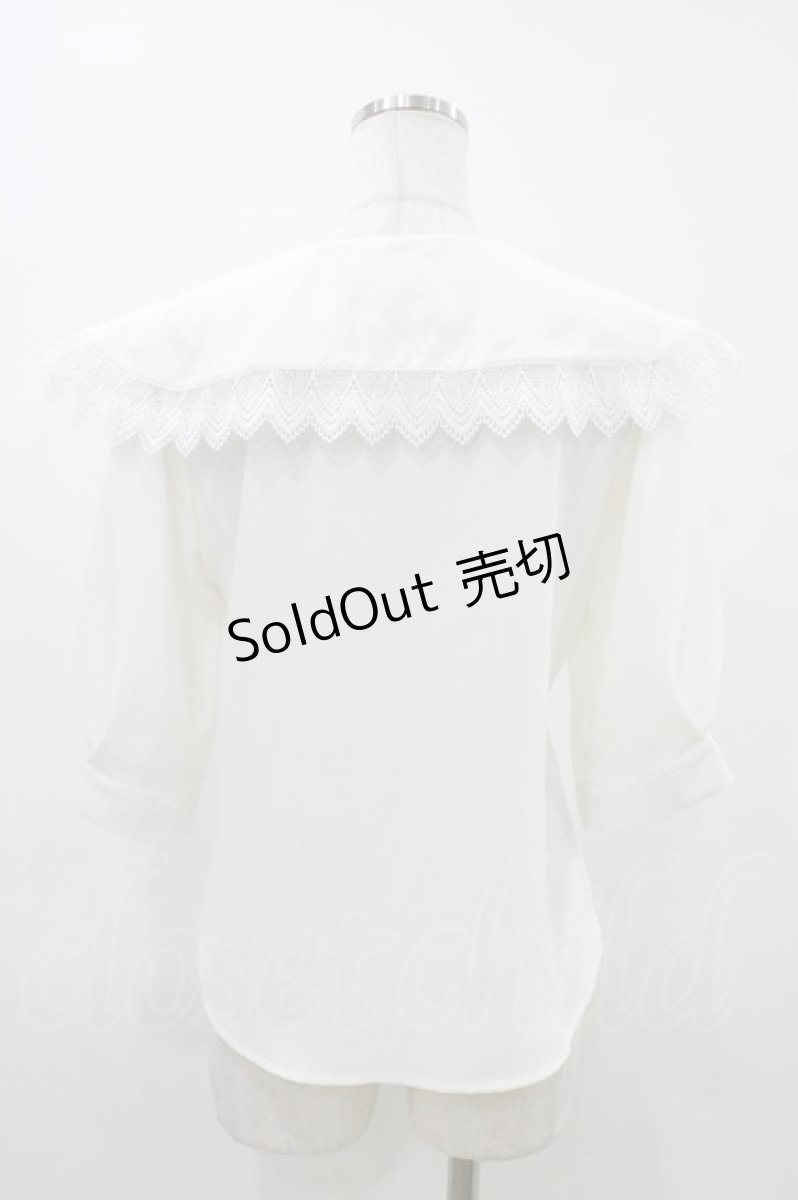 画像2: an another angelus / ダブル釦レース使いビッグカラーブラウス Free OFFWHITE H-26-05-25-1054-CA-BL-NS-ZH (2)