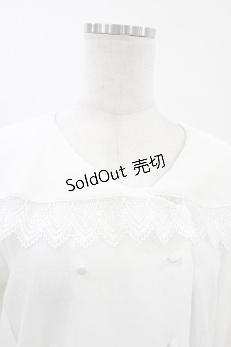 画像3: an another angelus / ダブル釦レース使いビッグカラーブラウス Free OFFWHITE H-26-05-25-1054-CA-BL-NS-ZH (3)