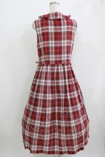 画像3: Jane Marple Dans Le Salon / Madras check cache-coeur dress  レッド H-26-05-25-006-JM-OP-KB-ZH (3)