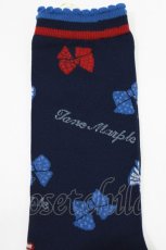 画像2: Jane Marple / Anniversary ribbonsクルーソックス  navy H-26-05-25-065-JM-ZA-KB-ZH (2)